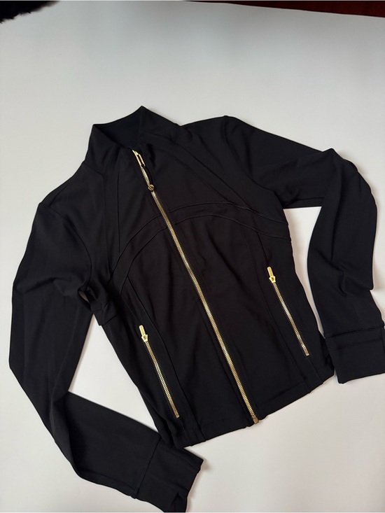 lululemon athletica Jackets & Blazers - lululemon athletica Black Moto-Style Zip Jacket with Gold Accents